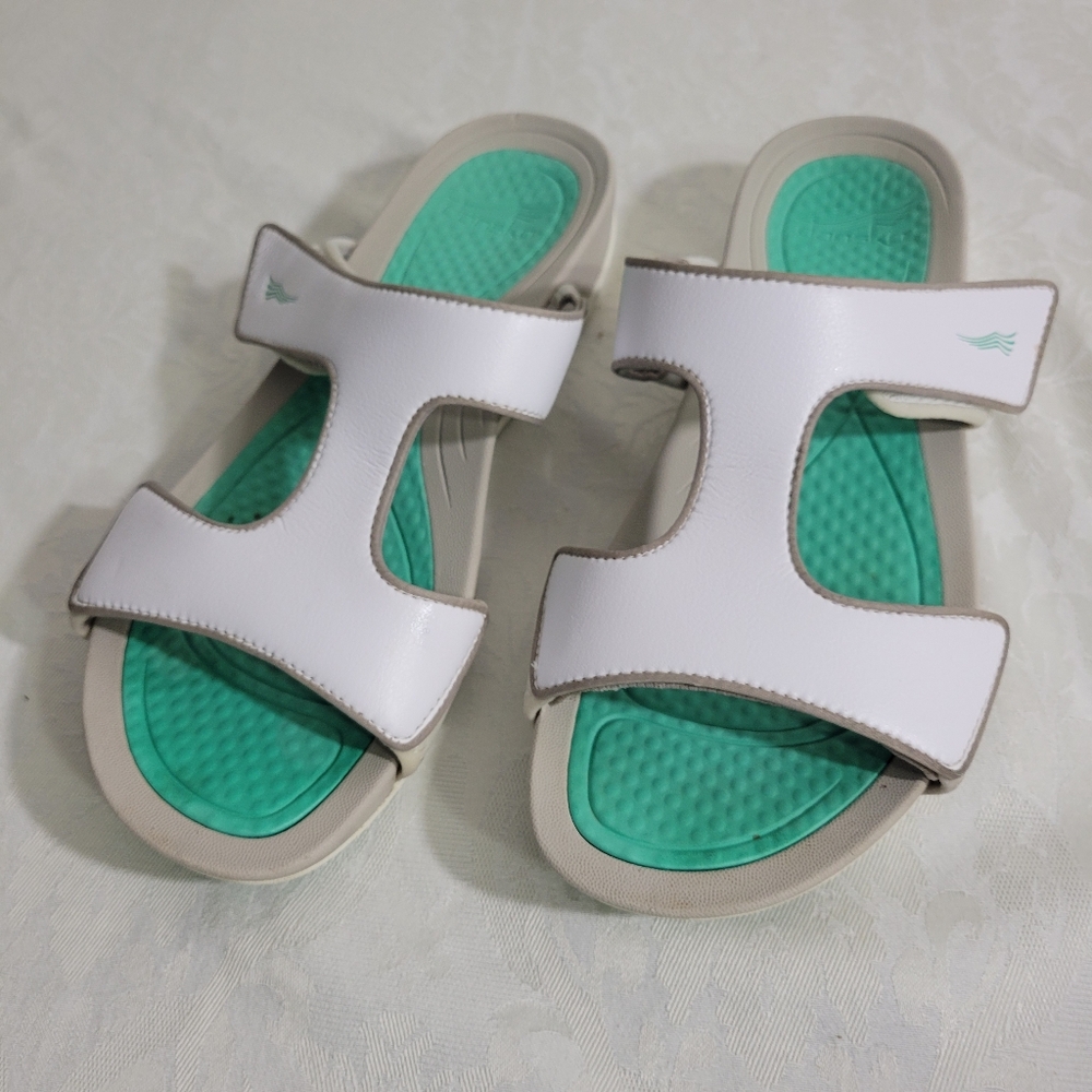 Dansko Kendall Faux Leather T-Strap Slide Sandals Size 42 EU Women’s